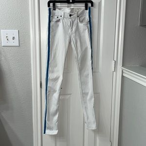 Rag and Bone White Jeans with Blue Stripe sz 27